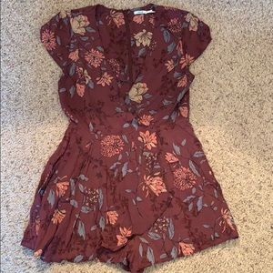 Kimchi Blue Floral Romper with Skort Detail